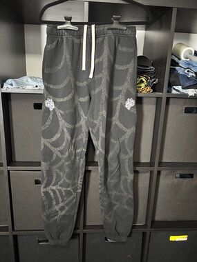 Darc Sport Black Jogger Sweatpants with Subtle Gray Web Graphic